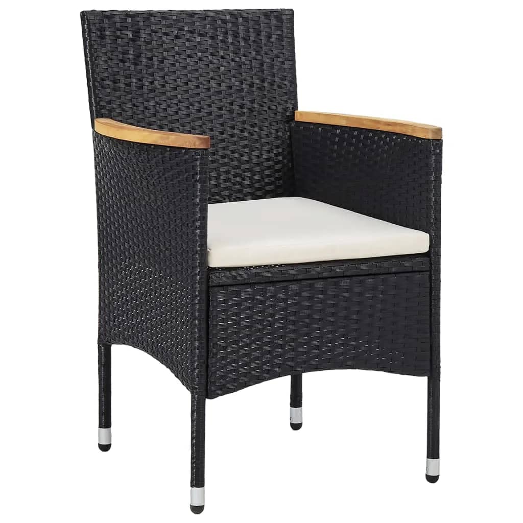 5 Piece Garden Bistro Set Poly Rattan And Tempered Glass