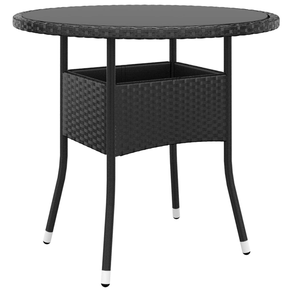 5 Piece Garden Bistro Set Poly Rattan And Tempered Glass