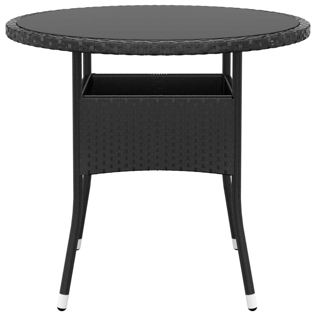 5 Piece Garden Bistro Set Poly Rattan And Tempered Glass