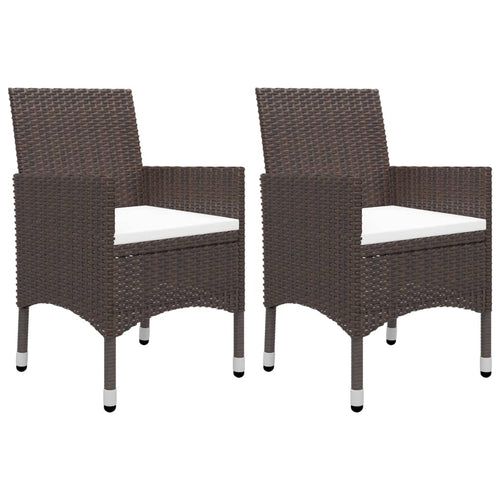 3 Piece Garden Dining Set Poly Rattan And Tempered Glass