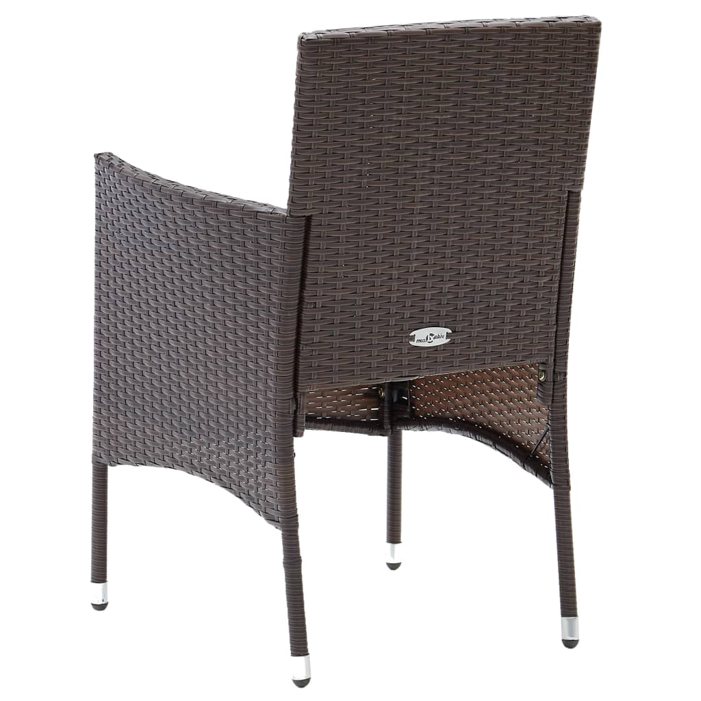 3 Piece Garden Dining Set Poly Rattan And Tempered Glass