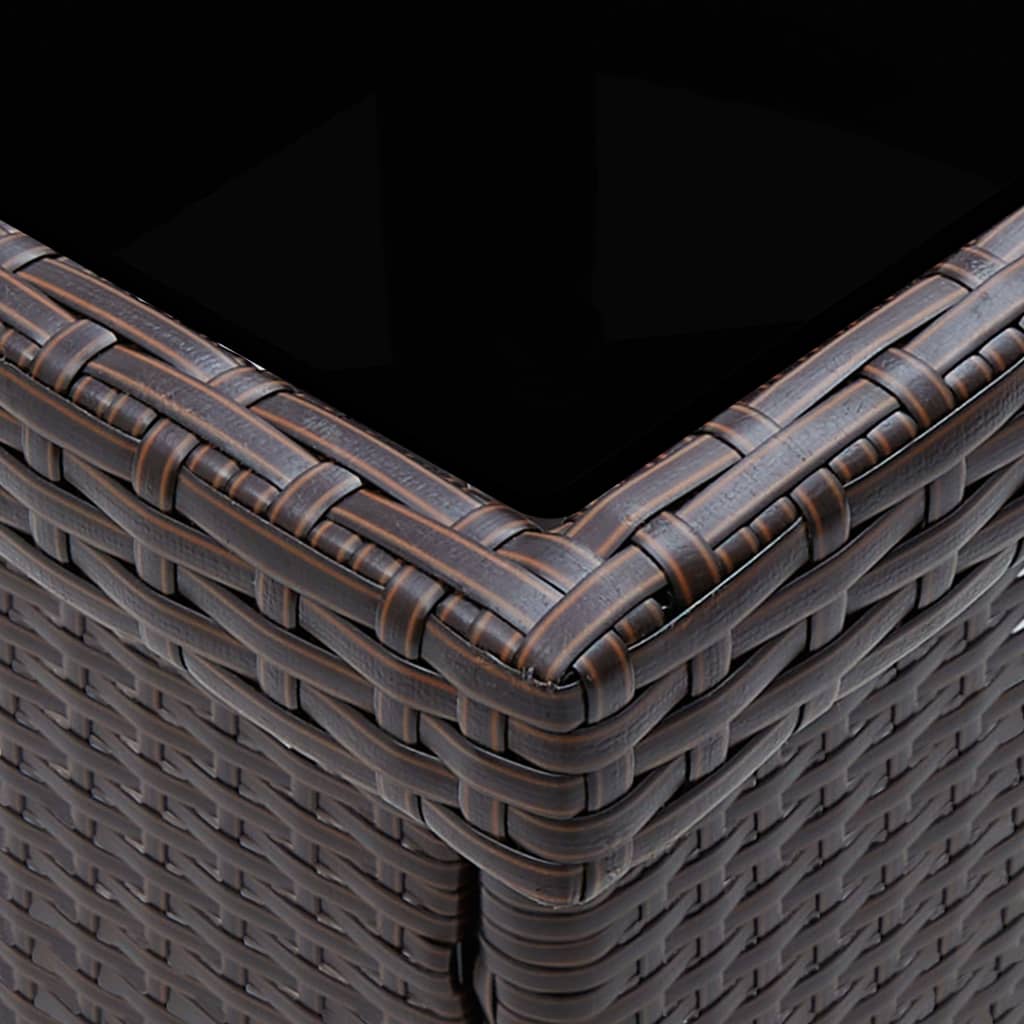 3 Piece Garden Dining Set Poly Rattan And Tempered Glass