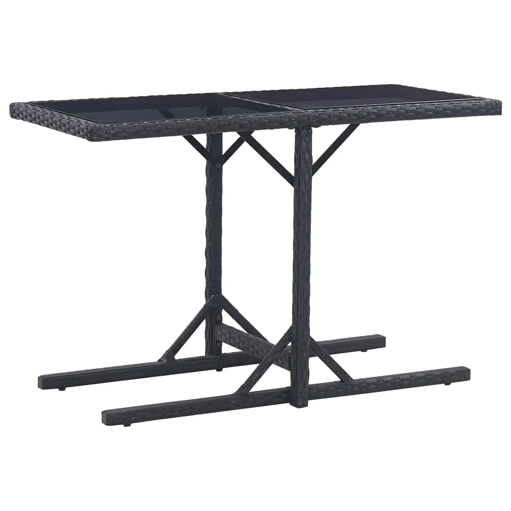 3 Piece Garden Dining Set Poly Rattan And Tempered Glass
