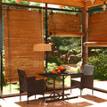 3 Piece Garden Dining Set Poly Rattan And Tempered Glass
