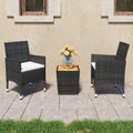 3 Piece Garden Bistro Set Poly Rattan And Tempered Glass