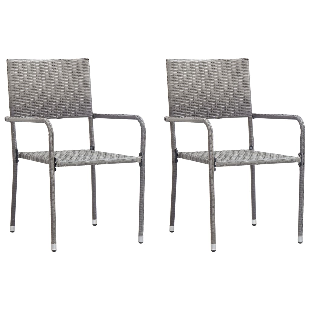 Garden Dining Chairs 6 Pcs Stackable Poly Rattan