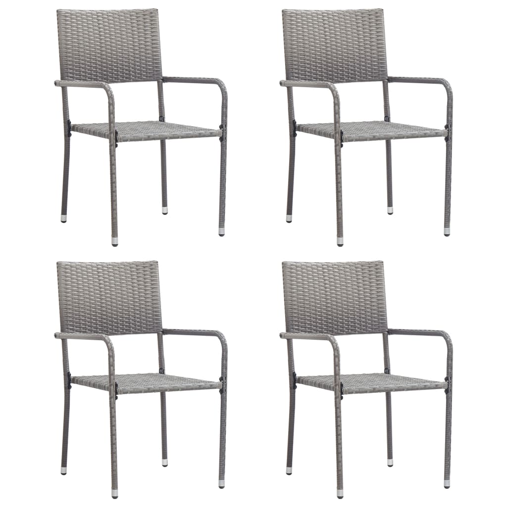 Garden Dining Chairs 6 Pcs Stackable Poly Rattan