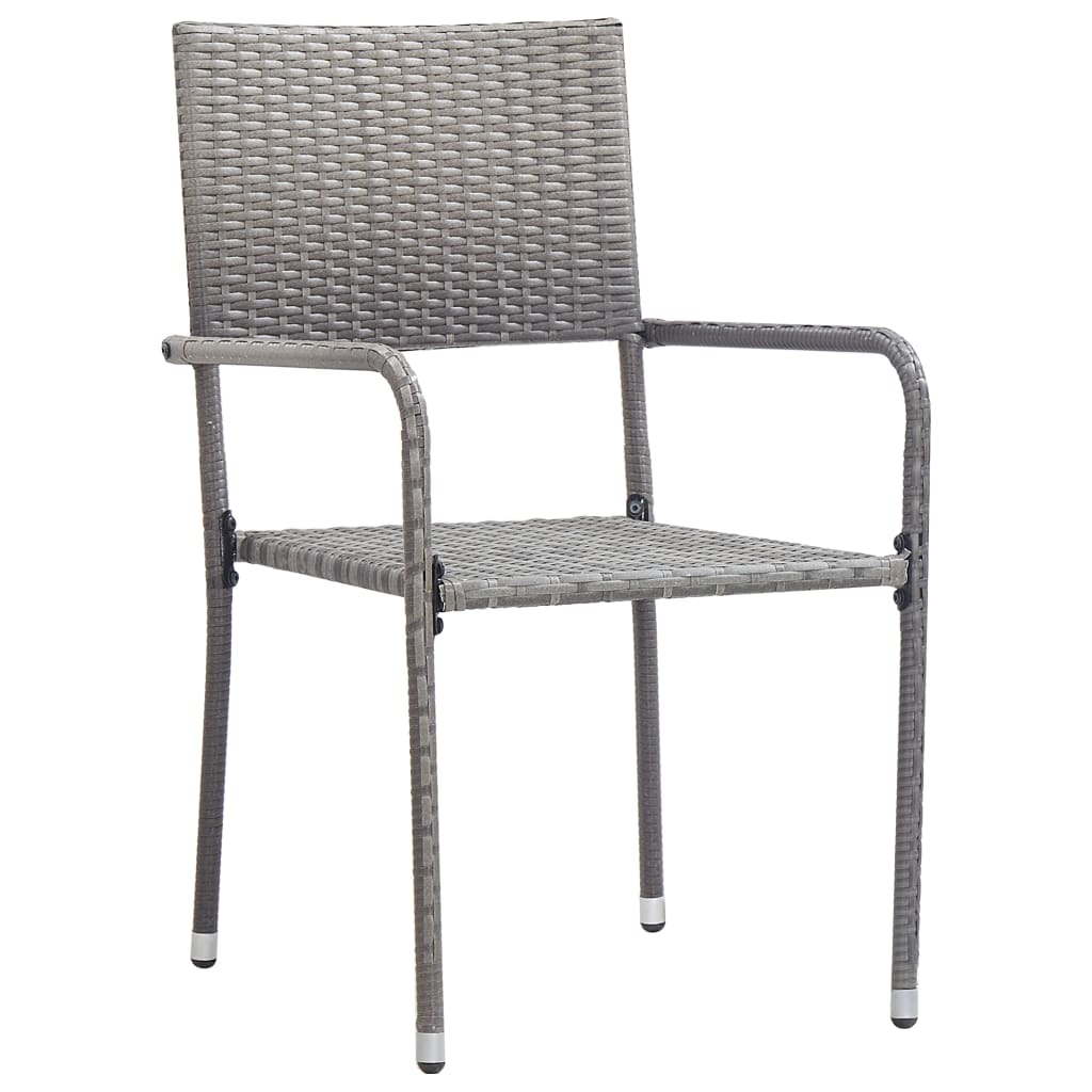 Garden Dining Chairs 6 Pcs Stackable Poly Rattan