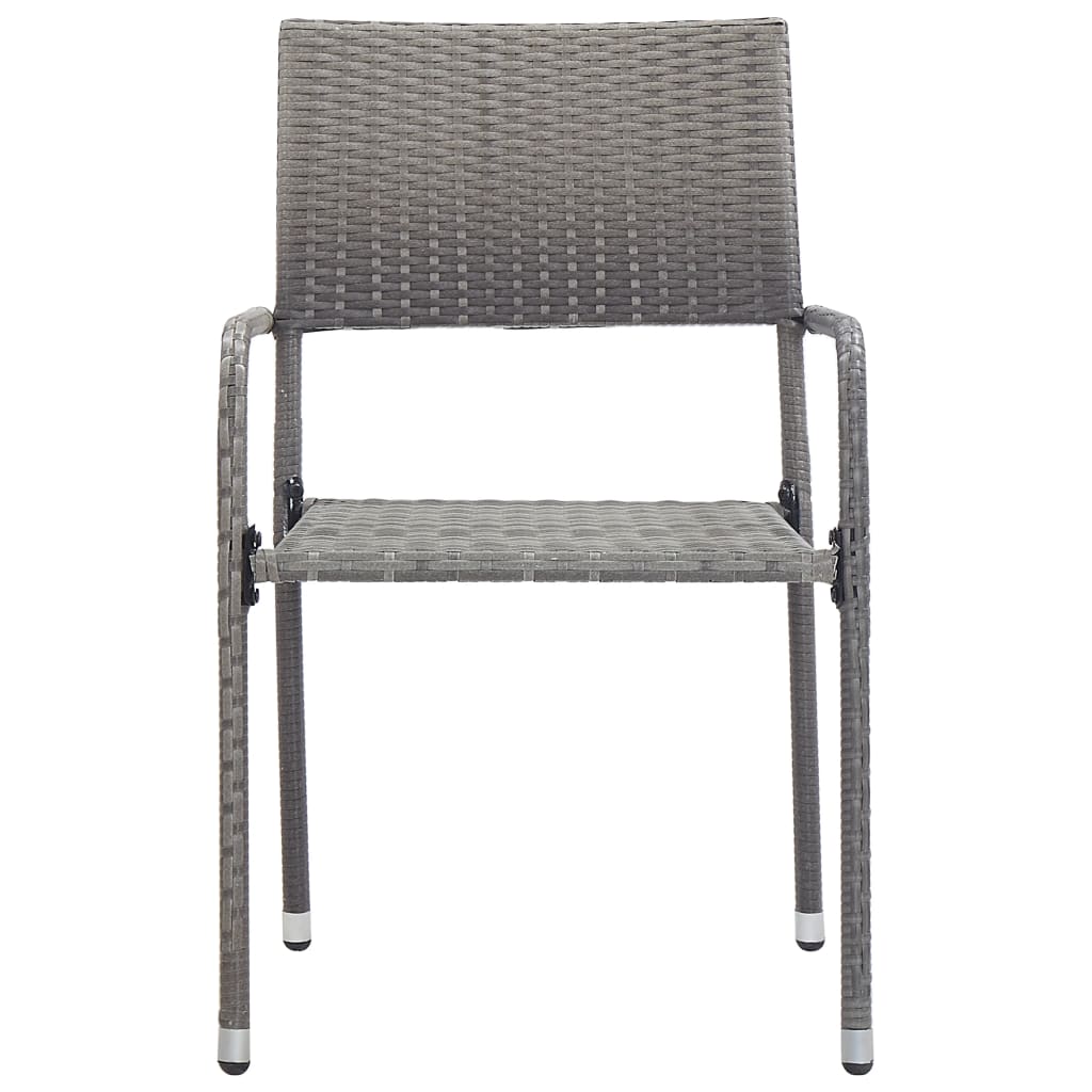 Garden Dining Chairs 6 Pcs Stackable Poly Rattan