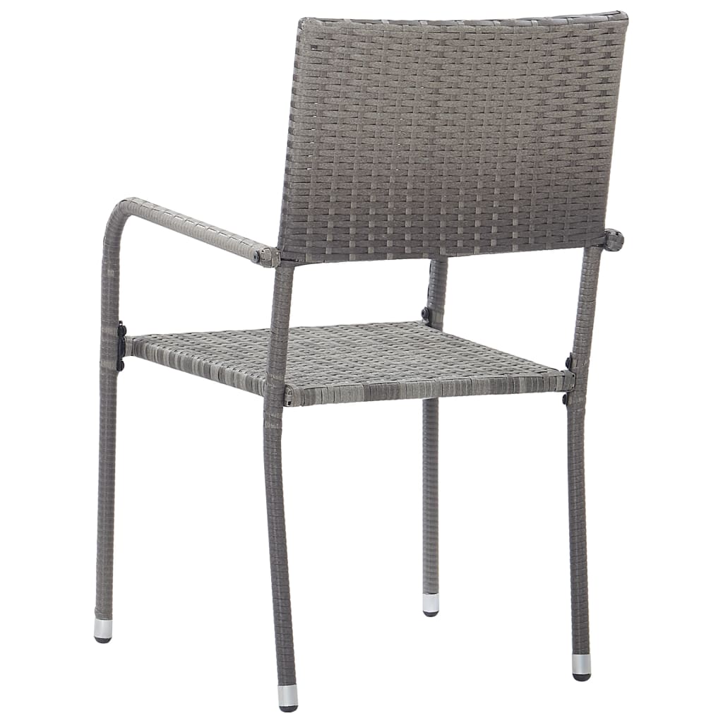 Garden Dining Chairs 6 Pcs Stackable Poly Rattan