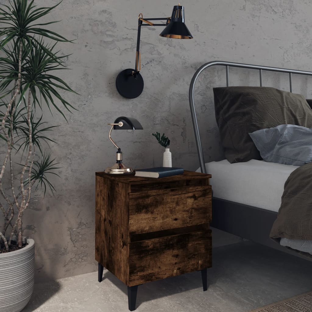 Bed Cabinet With Metal Legs 40X35X50 Cm