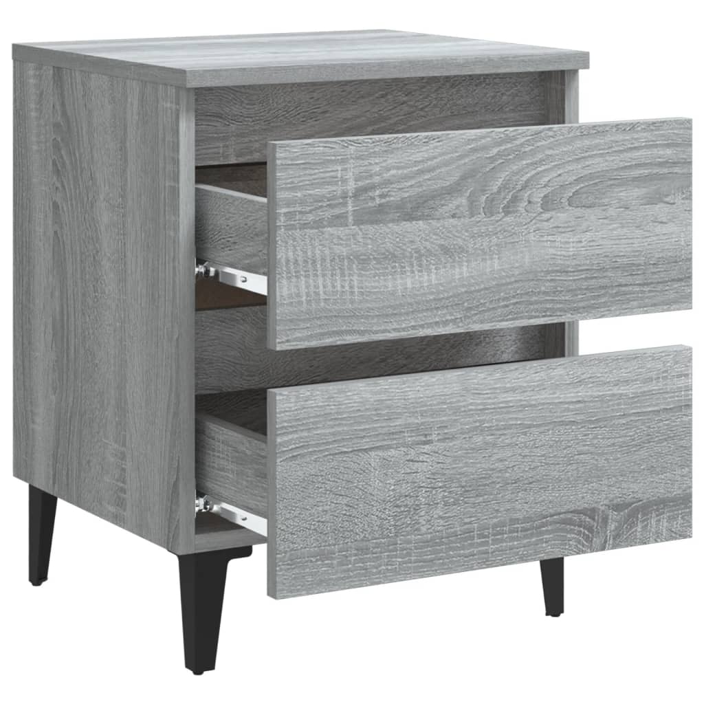Bed Cabinet With Metal Legs 40X35X50 Cm