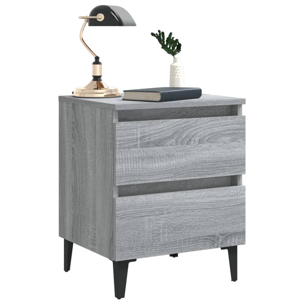 Bed Cabinet With Metal Legs 40X35X50 Cm