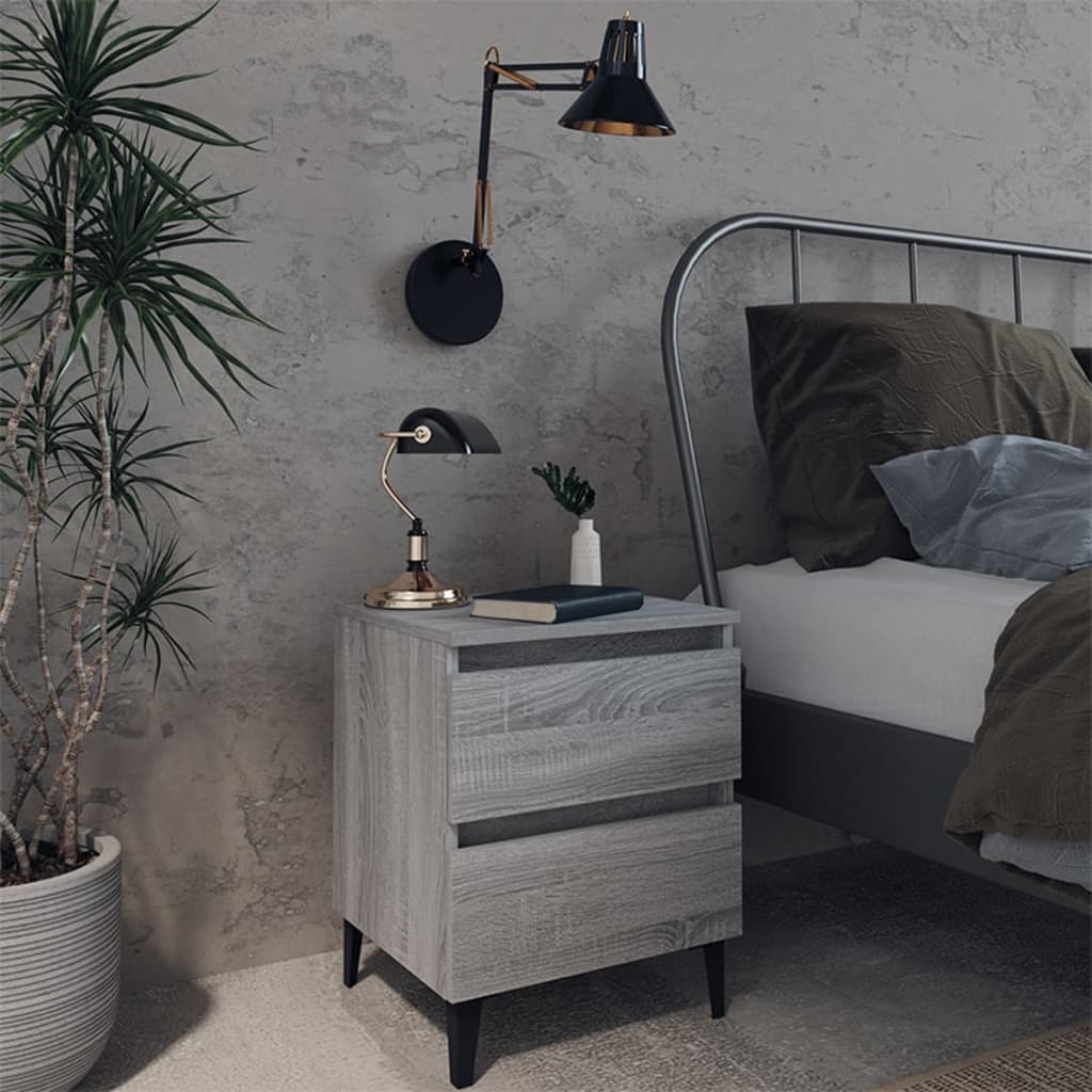 Bed Cabinet With Metal Legs 40X35X50 Cm