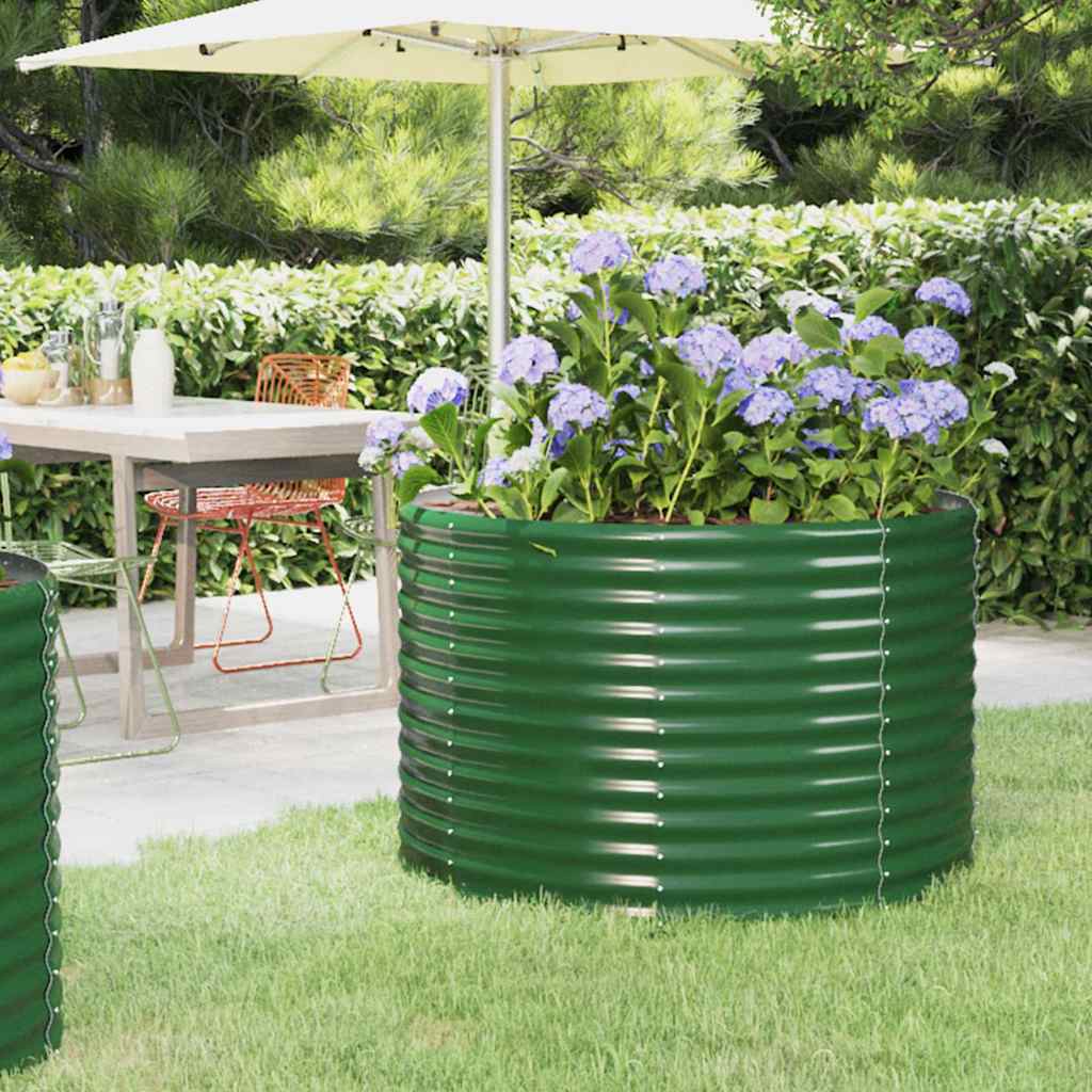 Planter Galvanised Steel Raised Garden Bed Outdoor Vegetable Flower Box grey 100