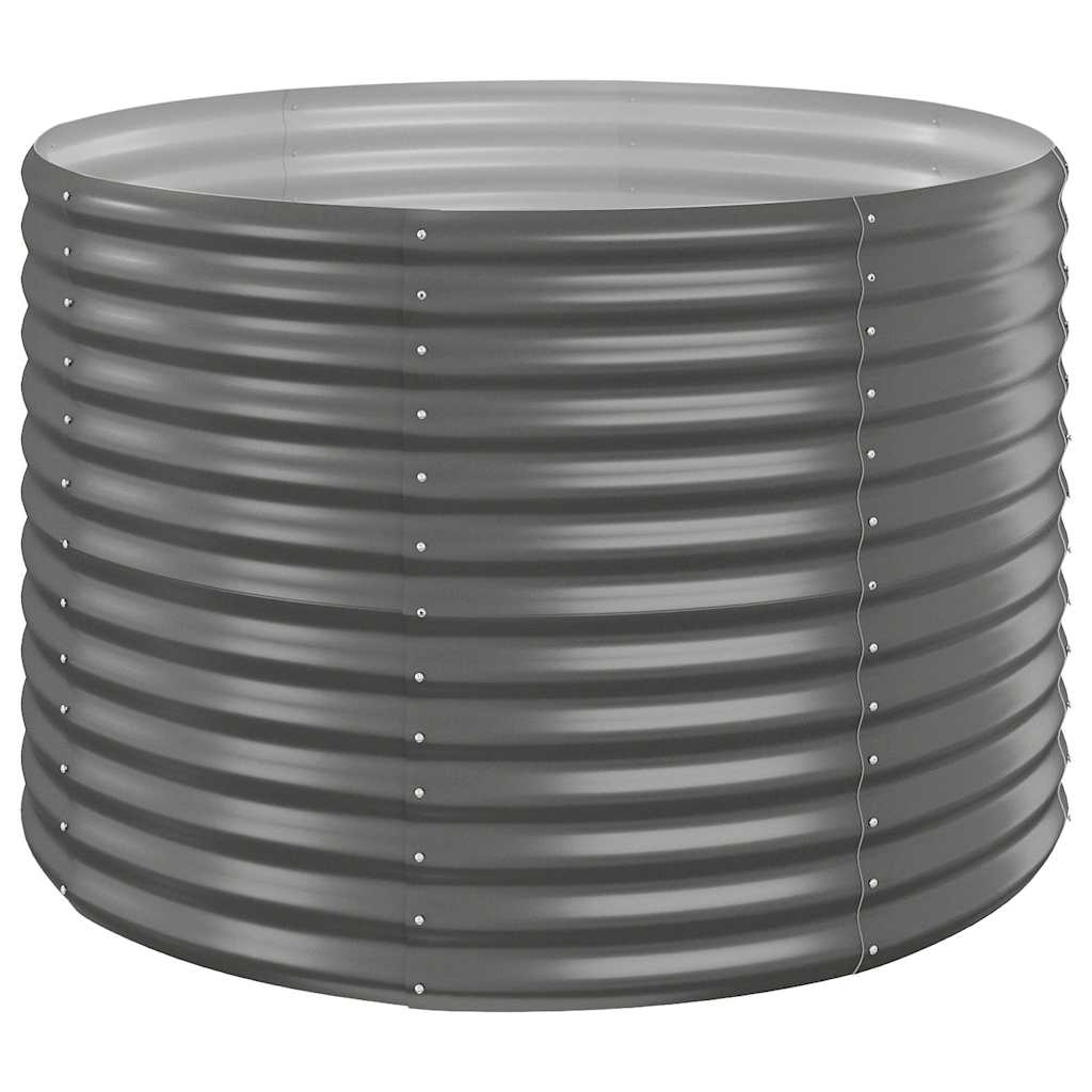 Planter Galvanised Steel Raised Garden Bed Outdoor Vegetable Flower Box grey 100