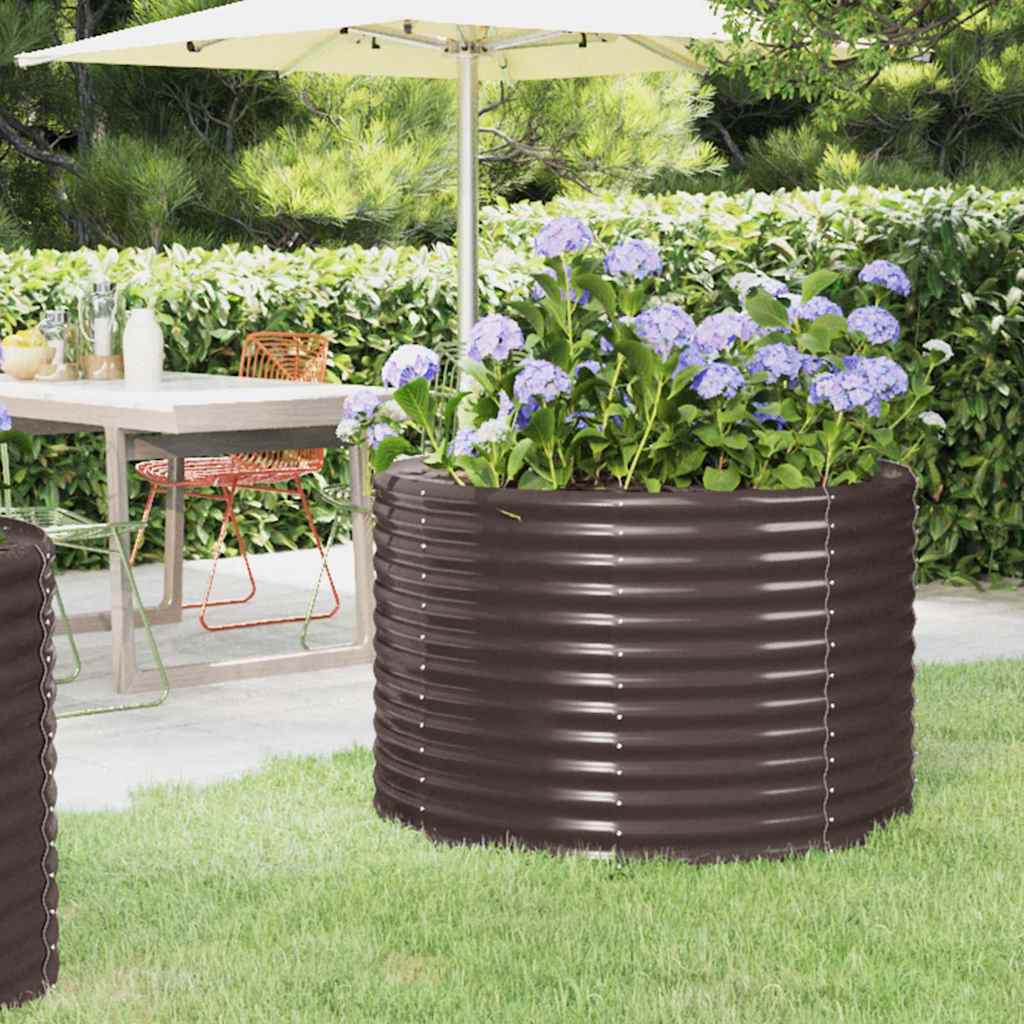 Planter Galvanised Steel Raised Garden Bed Outdoor Vegetable Flower Box grey 100