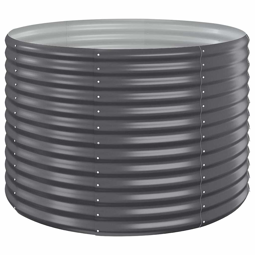 Planter Galvanised Steel Raised Garden Bed Outdoor Vegetable Flower Box grey 100