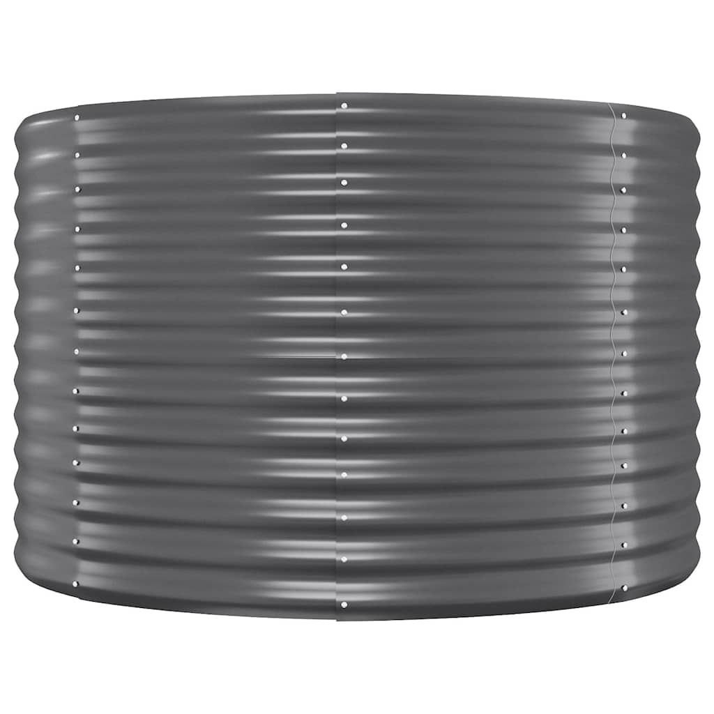 Planter Galvanised Steel Raised Garden Bed Outdoor Vegetable Flower Box grey 100