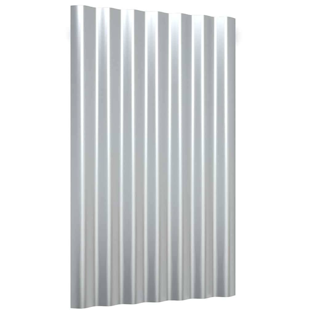 Roofing Shingles & Tiles 12x Galvanised Steel Roof Panels 60x36cm Sheets Silver
