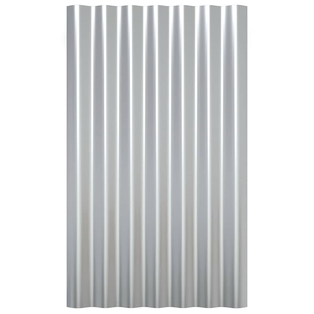 Roofing Shingles & Tiles 12x Galvanised Steel Roof Panels 60x36cm Sheets Silver