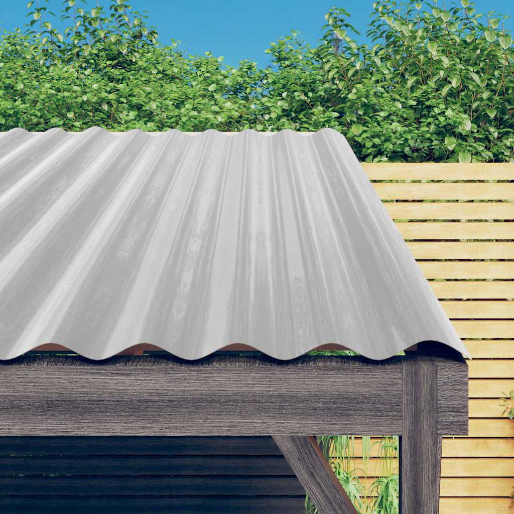 Roofing Shingles & Tiles 12x Galvanised Steel Roof Panels 60x36cm Sheets Silver