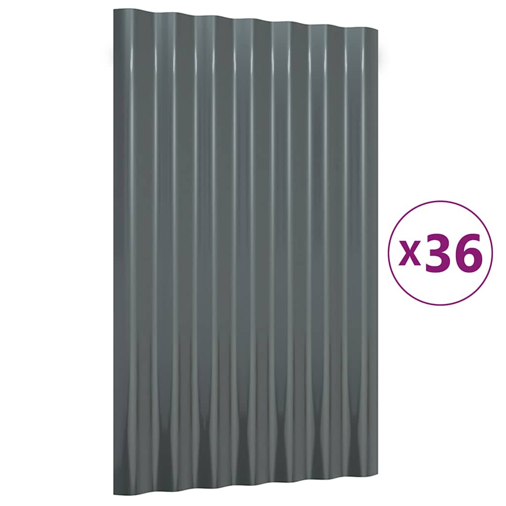 Roofing Shingles & Tiles 12x Galvanised Steel Roof Panels 60x36cm Sheets Silver
