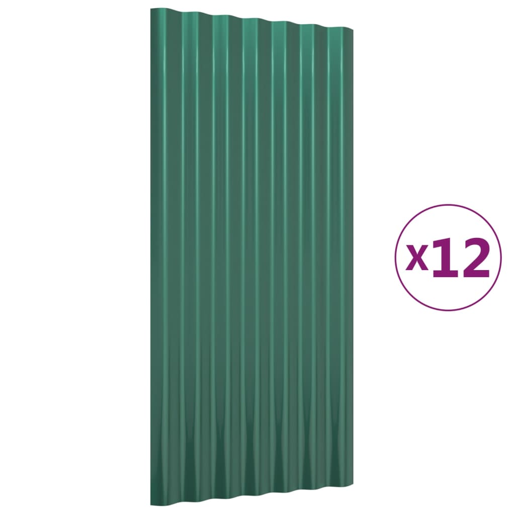 Roof Panels 12 Pcs Galvanised Steel