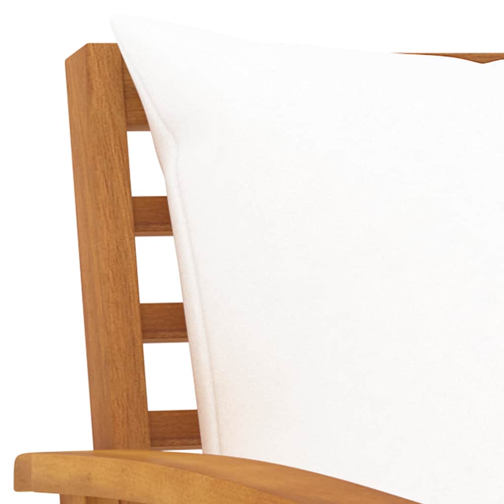 Outdoor Bench 120cm Acacia Garden Cream Cushion Patio Wooden Seat Waterproof 120