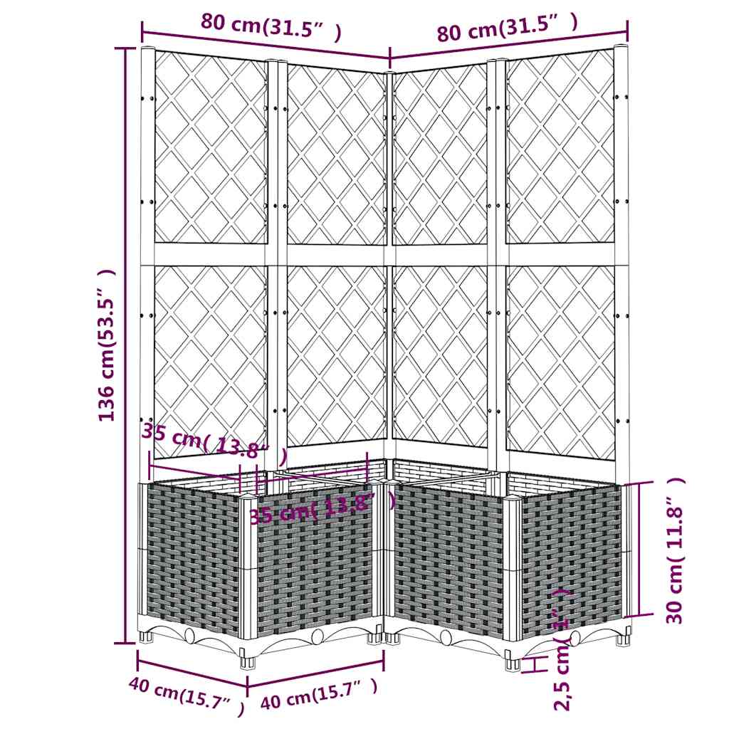 Garden Planter With Trellis Pp