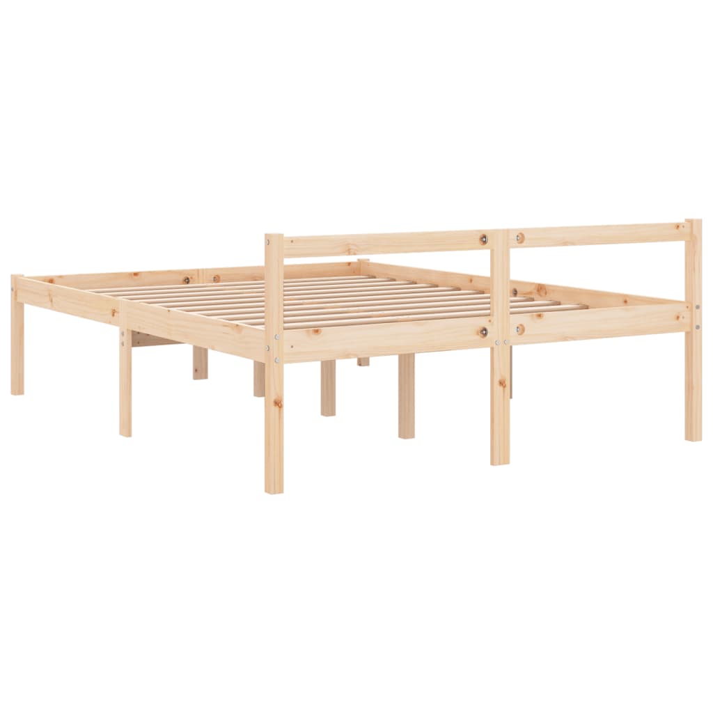 Senior Bed Without Mattress 160X200Cm Solid Wood Pine