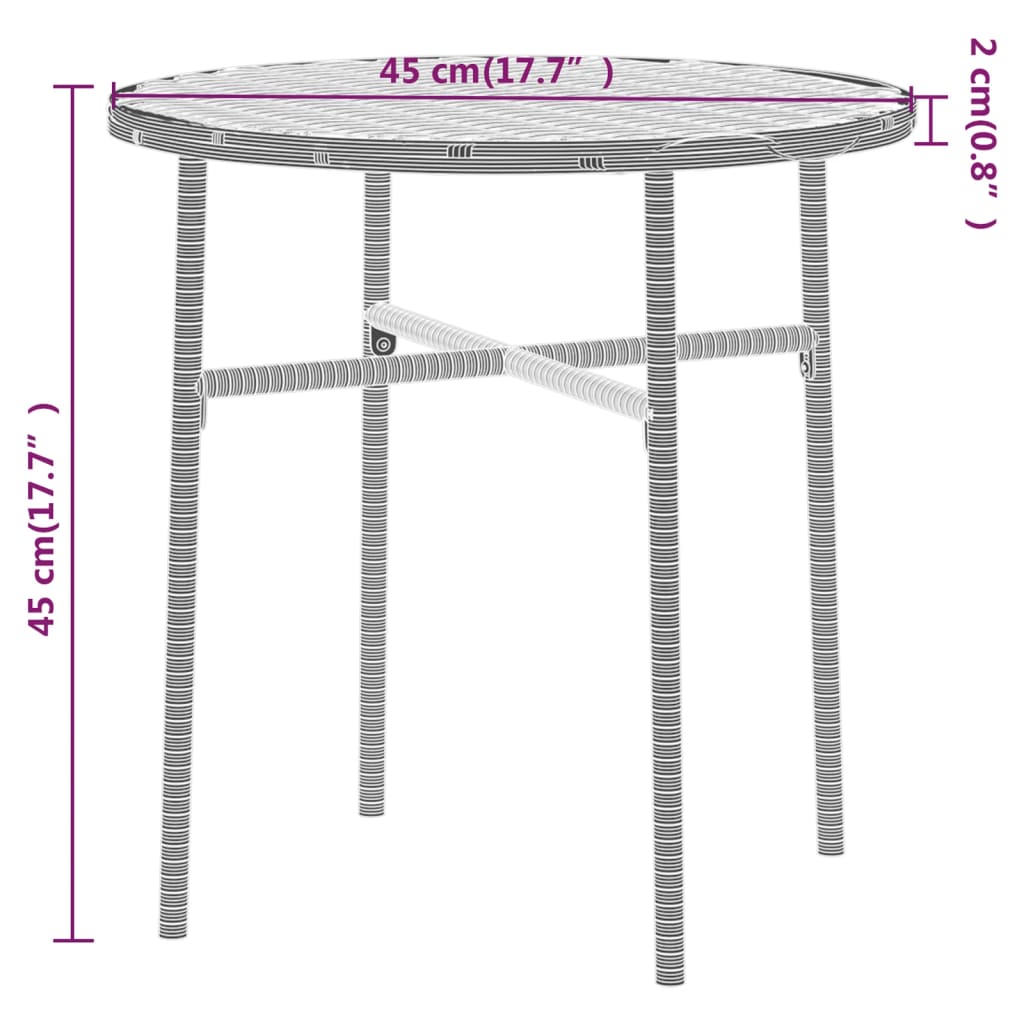 3 Piece Garden Dining Set Poly Rattan