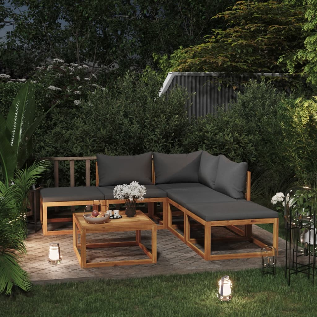 9 Piece Garden Lounge Set With Cushions Solid Wood Acacia