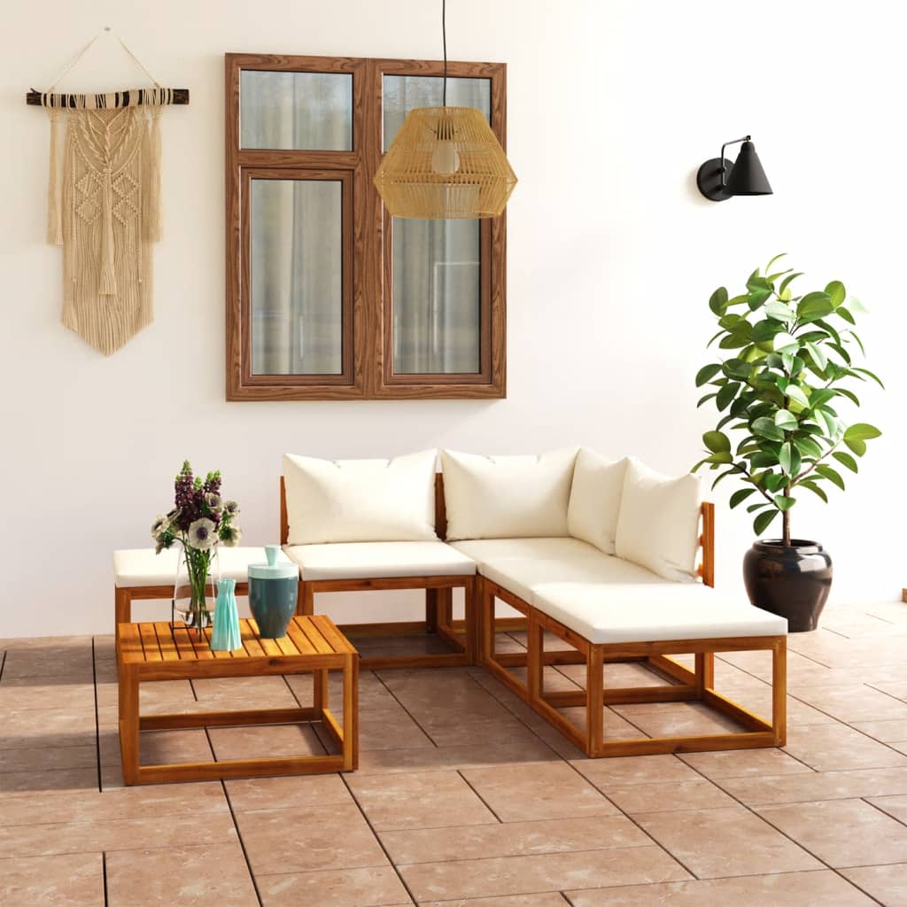 9 Piece Garden Lounge Set With Cushions Solid Wood Acacia