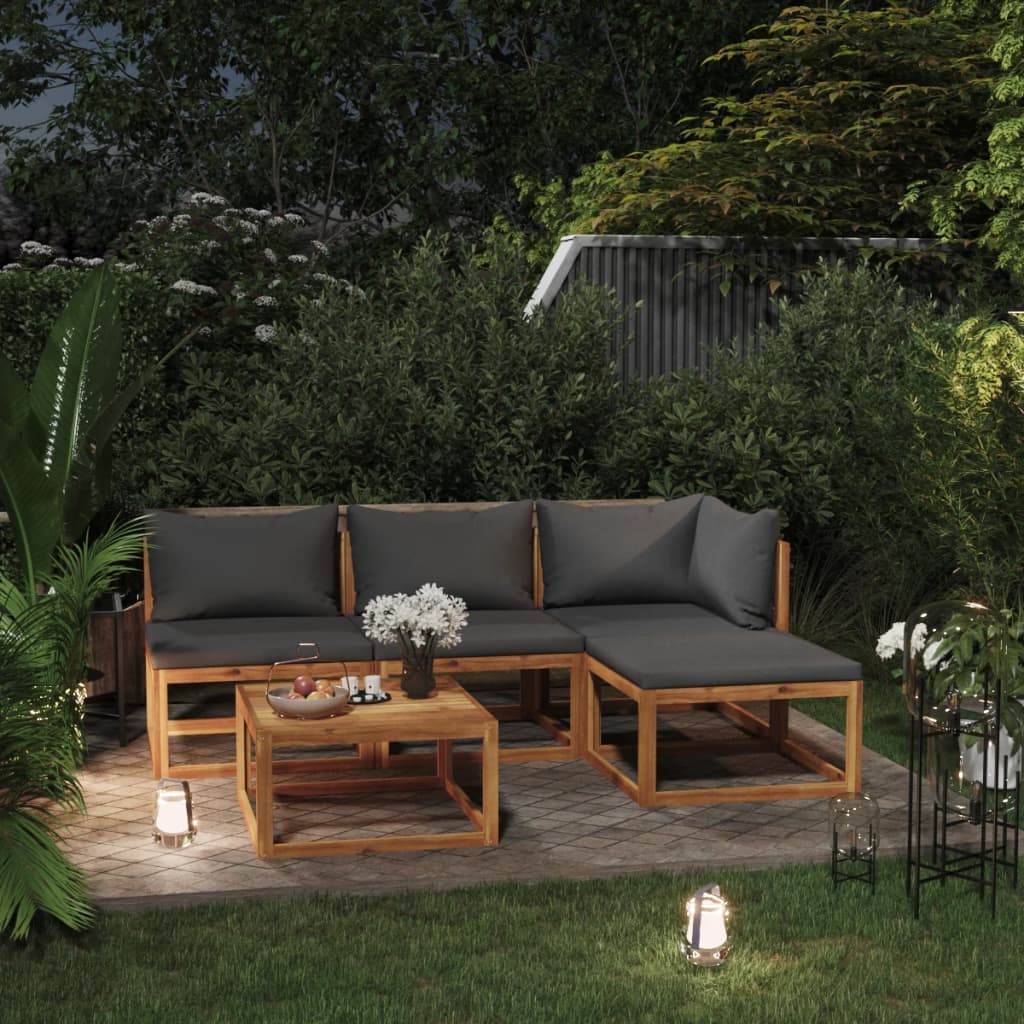 9 Piece Garden Lounge Set With Cushions Solid Wood Acacia