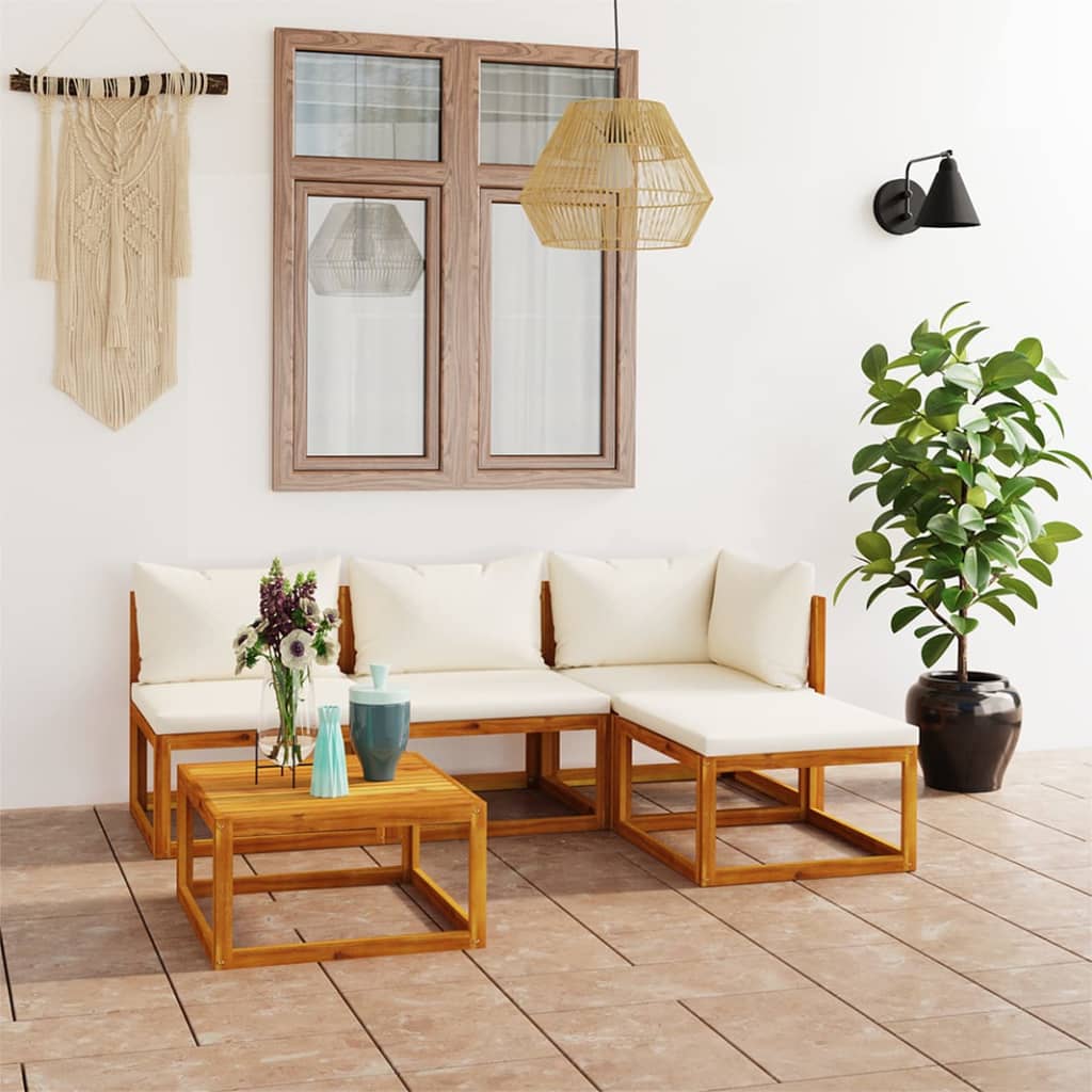 9 Piece Garden Lounge Set With Cushions Solid Wood Acacia