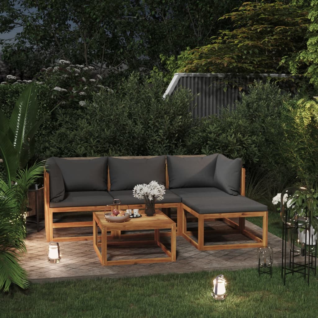 9 Piece Garden Lounge Set With Cushions Solid Wood Acacia