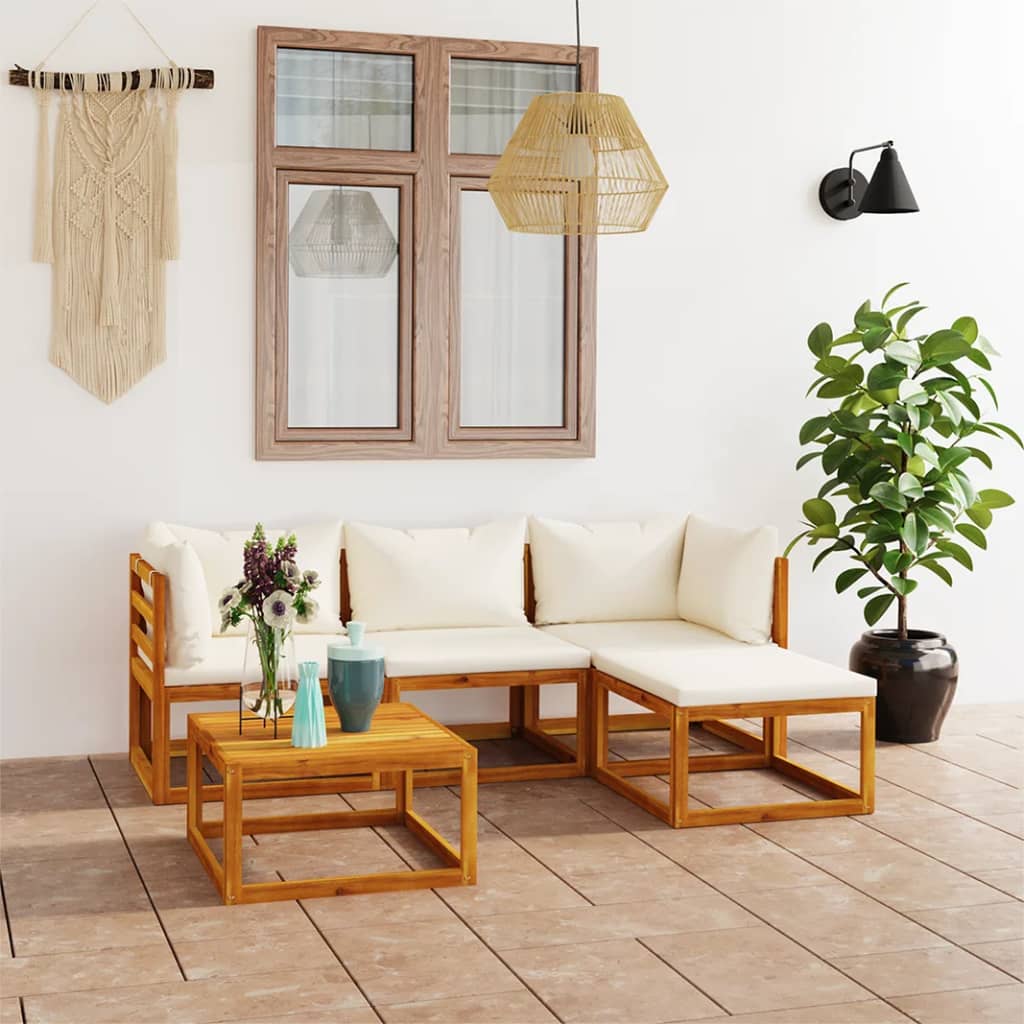9 Piece Garden Lounge Set With Cushions Solid Wood Acacia