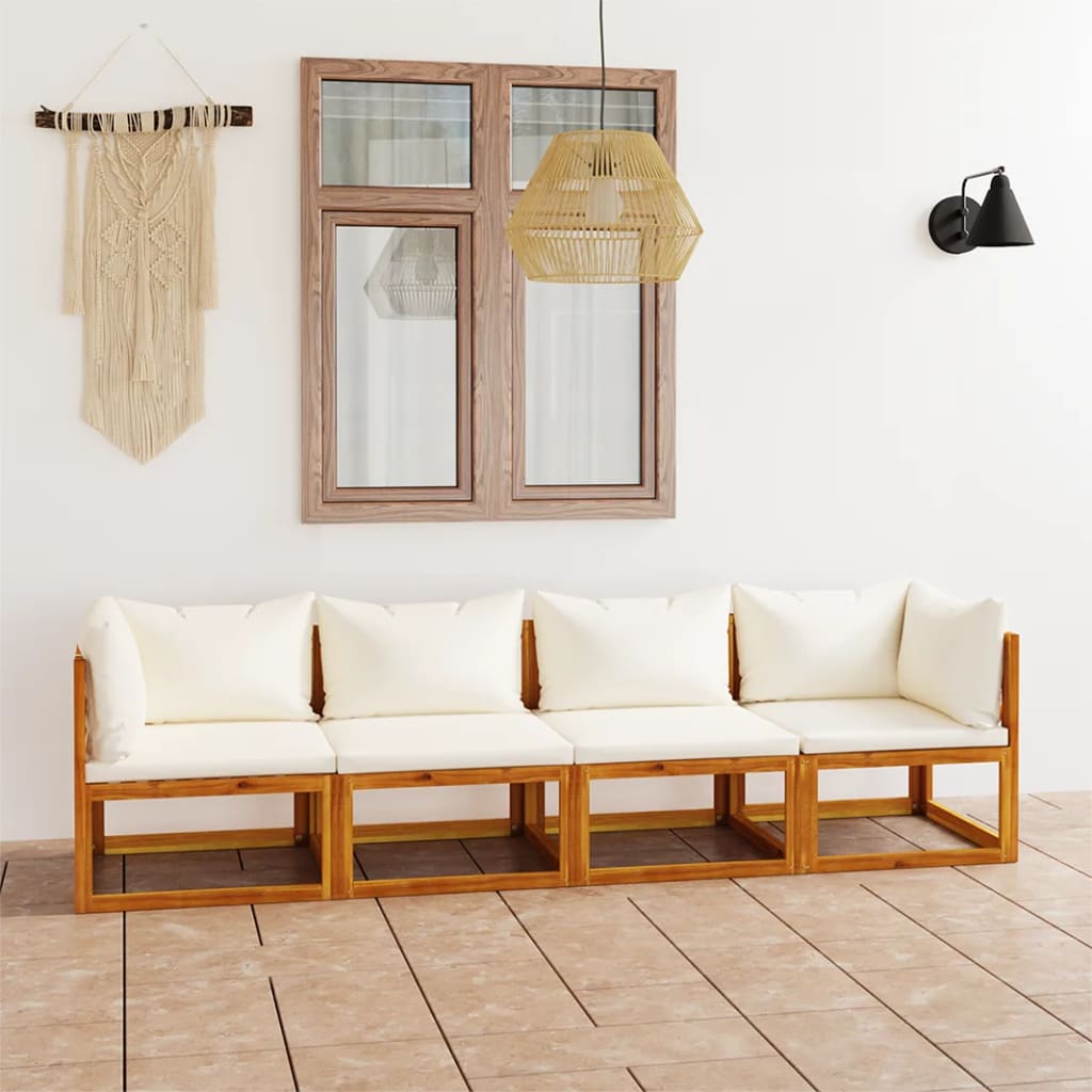 9 Piece Garden Lounge Set With Cushions Solid Wood Acacia