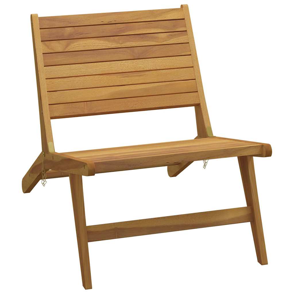 Outdoor Chair Garden Solid Wood Teak Polyester Brown Black Waterproof Foldable 6