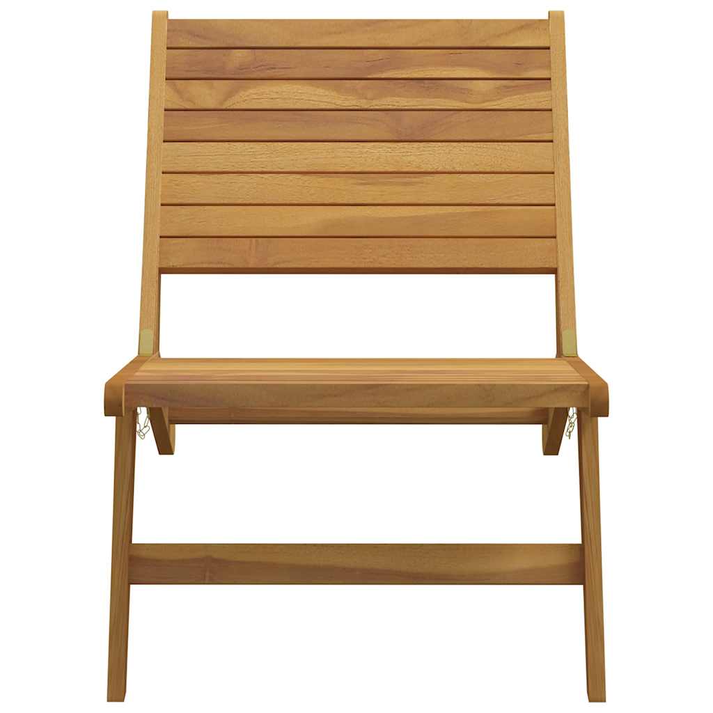 Outdoor Chair Garden Solid Wood Teak Polyester Brown Black Waterproof Foldable 6