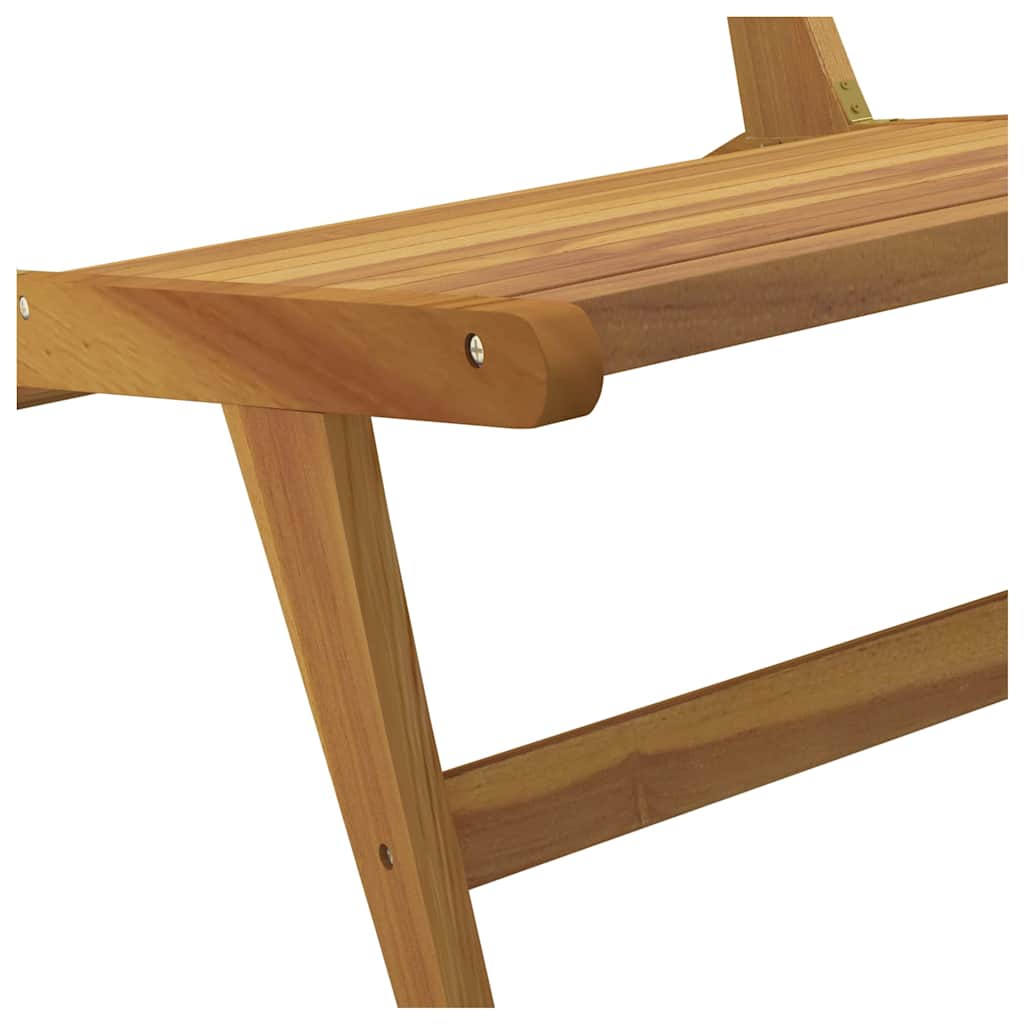 Outdoor Chair Garden Solid Wood Teak Polyester Brown Black Waterproof Foldable 6