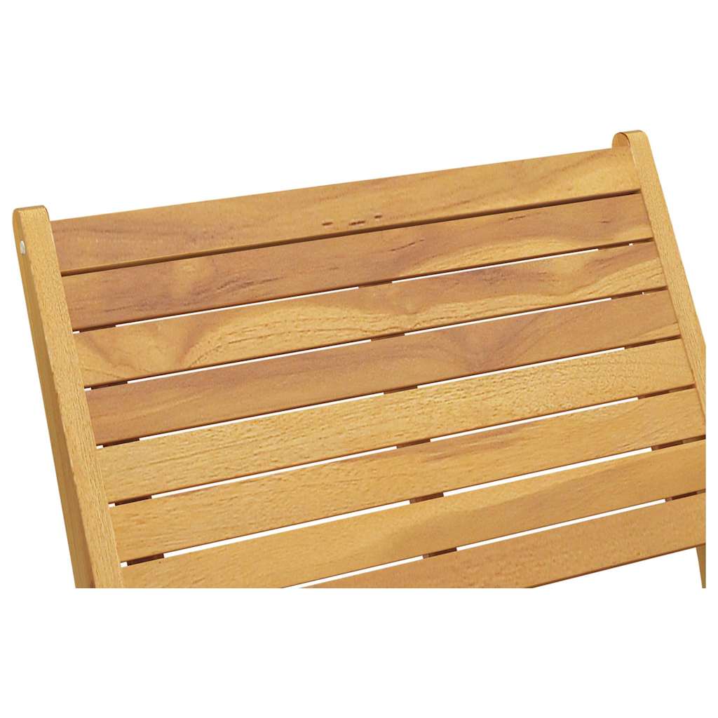 Outdoor Chair Garden Solid Wood Teak Polyester Brown Black Waterproof Foldable 6