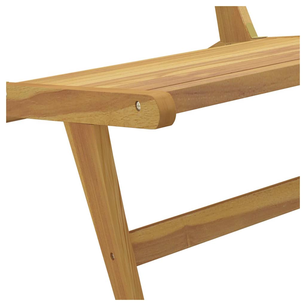 Outdoor Chair Garden Solid Wood Teak Polyester Brown Black Waterproof Foldable 6