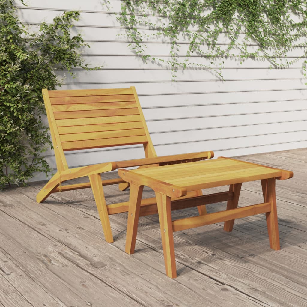 Garden Chair Solid Wood Teak And Polyester