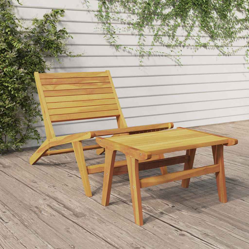Outdoor Chair Garden Solid Wood Teak Polyester Brown Black Waterproof Foldable 6