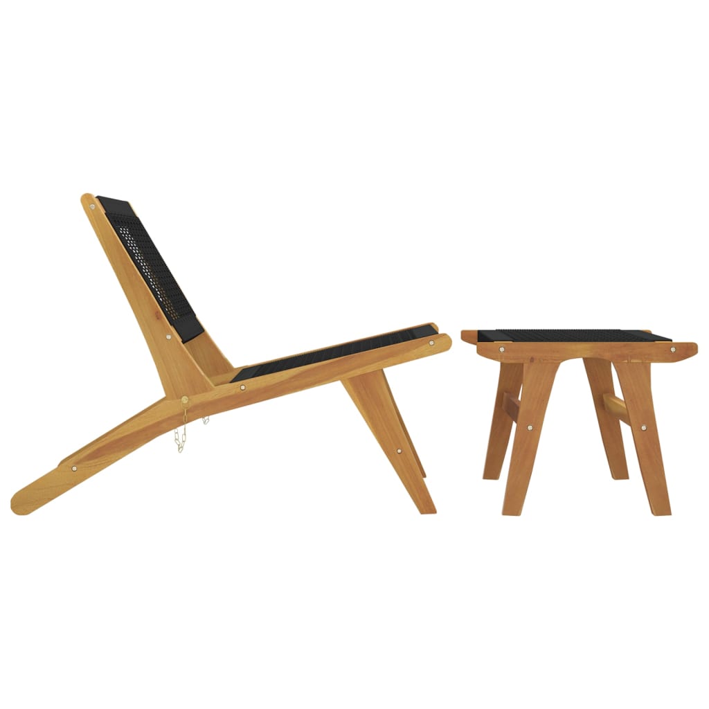 Garden Chair Solid Wood Teak And Polyester