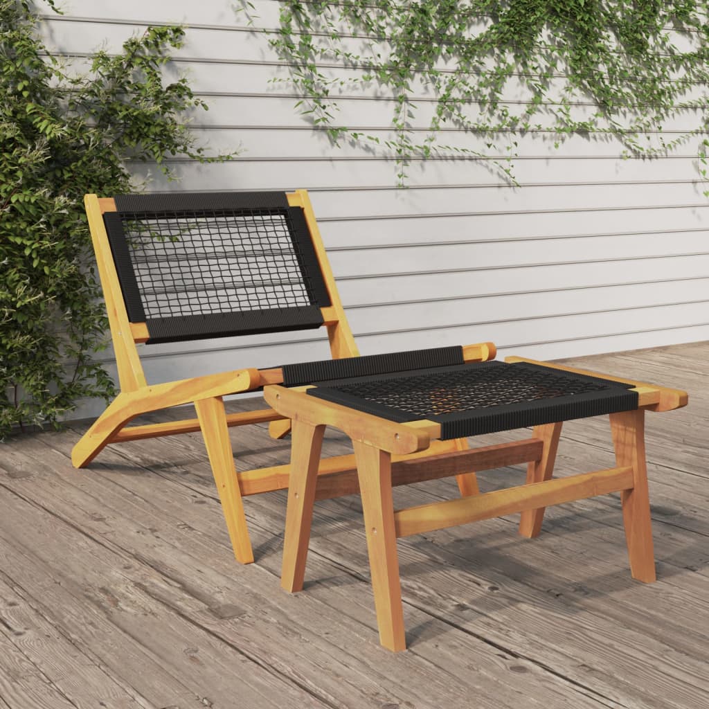 Garden Chair Solid Wood Teak And Polyester