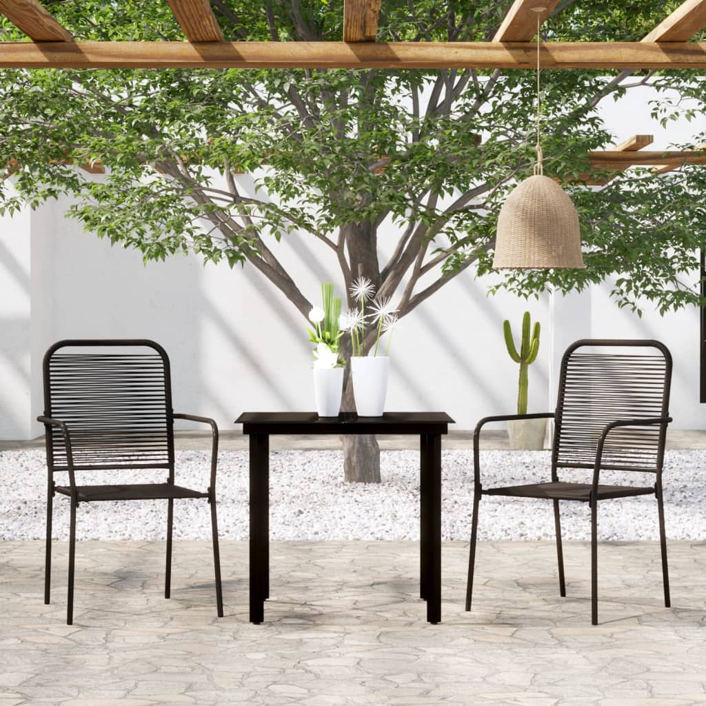 7 Piece Garden Dining Set Black