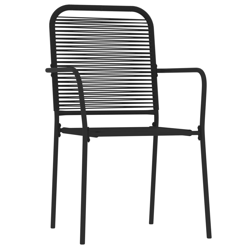 7 Piece Garden Dining Set Black